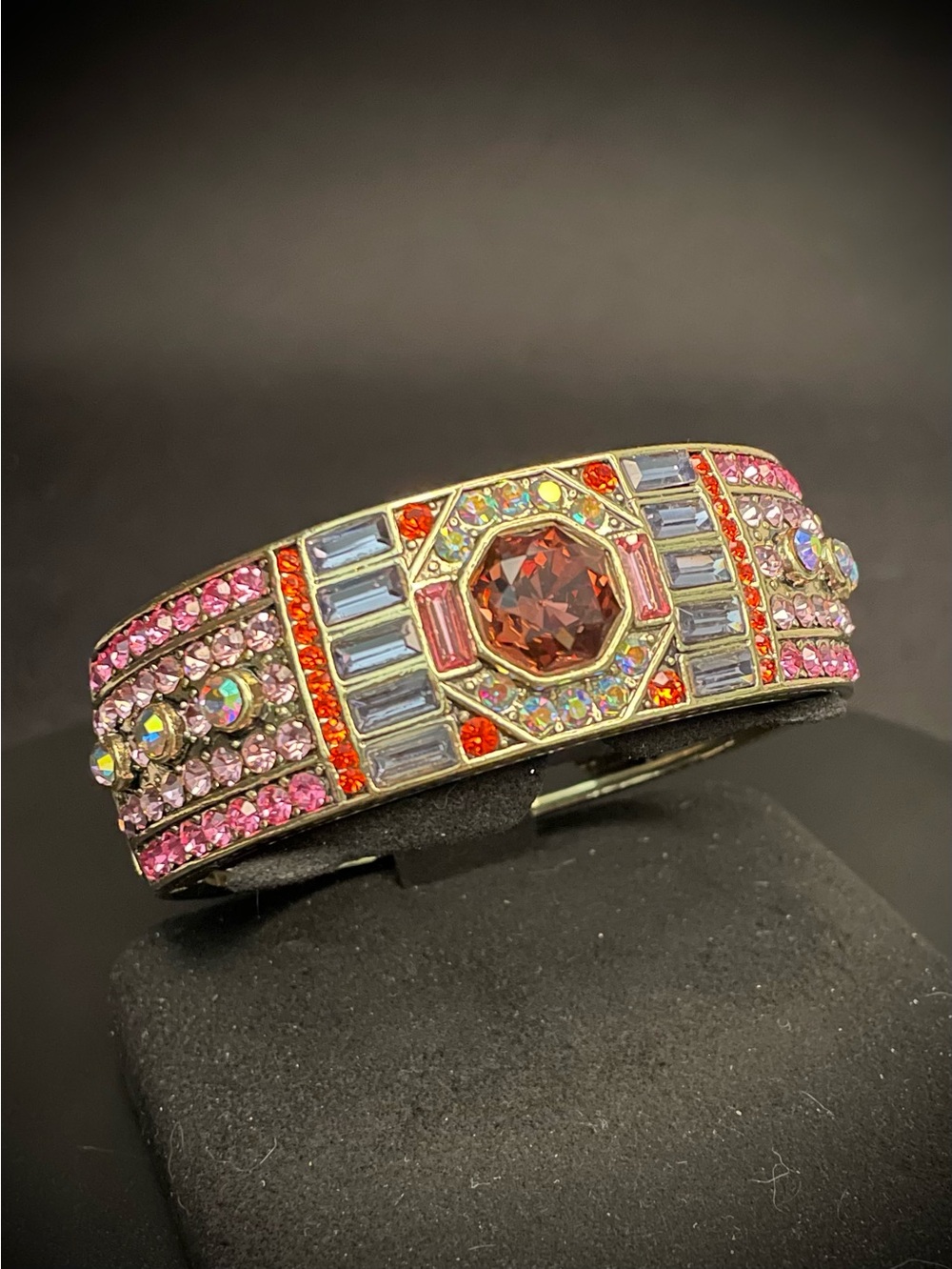 Heidi Daus multicolor crystal hinged bracelet - 6.75 inch